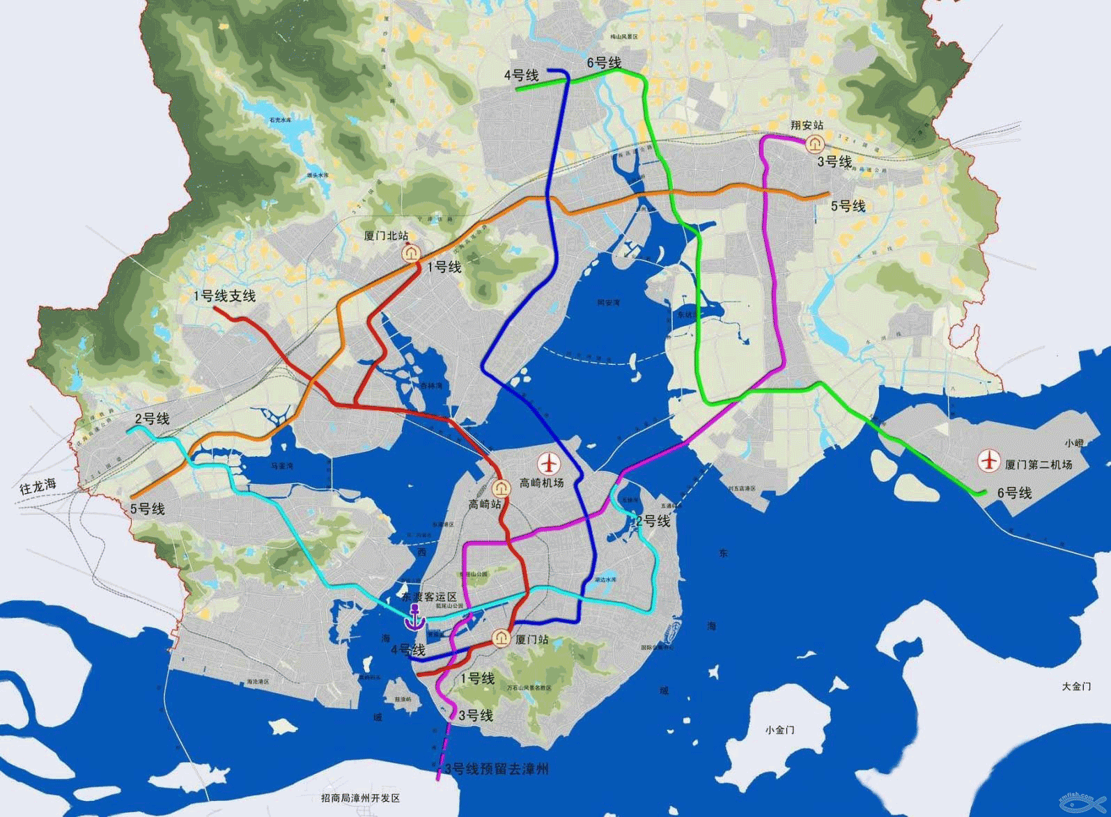 厦门地铁线路图高清版放大图