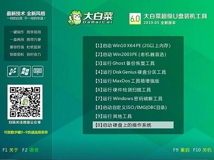 大白菜u盘装系统教程win7