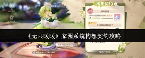 无限暖暖家园系统构想契约怎么用 无限暖暖家园系统构想契约攻略